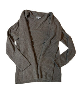 Neiman Marcus Cashmere Gray Open Front Cardigan Sweater Size M